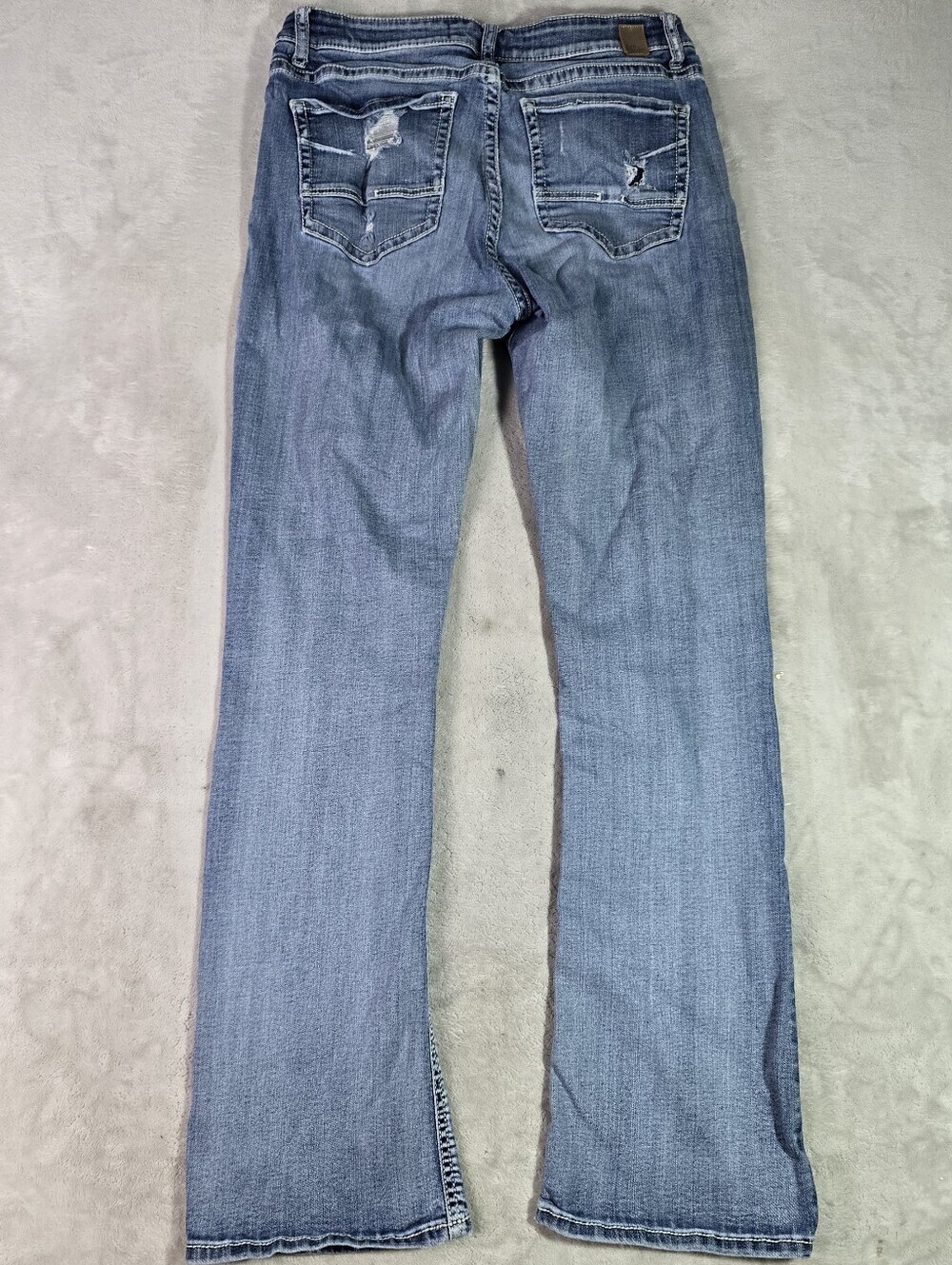 BKE Gabby Distress Jeans Curvy Fit High Rise Boot Cut Size 30X32 Stretch Denim